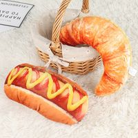 Simulation Hot Dog Baguette Squeeze Sound Bite-resistant Anti-boring Toy Interactive Training Pet Supplies main image 1