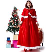 عيد الميلاد الملابس اللونين شال طويل تنورة اللباس قطعة واحدة اثنين ارتداء عيد الميلاد حزب اللباس main image 3