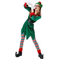 New Christmas Elf Costume European And American Cosplay Costume Adult Green Suit main image 4