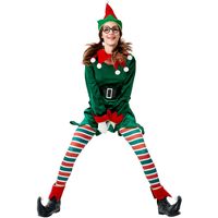 Nouveau Costume De Lutin De Noël Costume De Cosplay Européen Et Américain Costume Vert Adulte main image 5