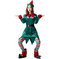 New Christmas Fairy Costume Cosplay Performance Costume Adult Green Suit main image 1