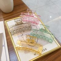 Korean Version Of The Jelly Color Clip Square Translucent Simple Hairpin Small Fresh Square Shark Clip main image 1