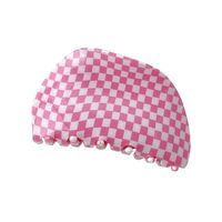 Small Square Semicircle Acetic Acid Catch Clip Hairpin Plaid Disc Hair Shark Clip main image 7