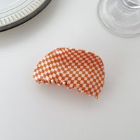 Small Square Semicircle Acetic Acid Catch Clip Hairpin Plaid Disc Hair Shark Clip sku image 1