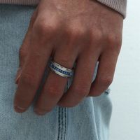 Rhinestone Titanium Steel Ring Wholesale sku image 1
