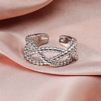18kgp Retro Open Ring Trend Fashion Cross Ring Women Wholesale main image 6