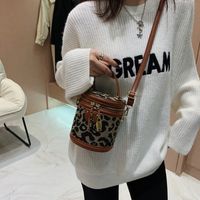 Plaid Cylindrical Small Bag Autumn And Winter Simple Temperament Simple One-shoulder Messenger Bucket Bag main image 5