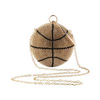 Creative Basketball Dinner Bag Handmade Diamond Evening Bag Spherical Clutch main image 6