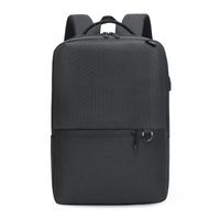 Business Casual Backpack Embossed Derm Fabric Usb Men's Backpack Backpack 15.6-inch Laptop Bag main image 3
