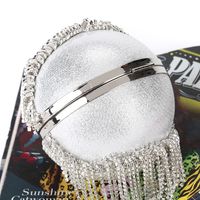 New Diamond-studded Handmade Beaded Banquet Bag Spherical Clutch Bag Wholesale main image 5