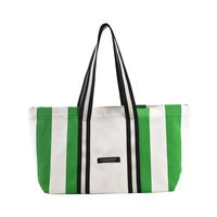 Canvas Large Capacity Fashion Striped One-shoulder Underarm Bag Autumn And Winter Texture Sports Tote Bag sku image 3