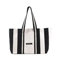 Canvas Large Capacity Fashion Striped One-shoulder Underarm Bag Autumn And Winter Texture Sports Tote Bag sku image 4