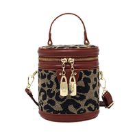 Plaid Cylindrical Small Bag Autumn And Winter Simple Temperament Simple One-shoulder Messenger Bucket Bag sku image 3