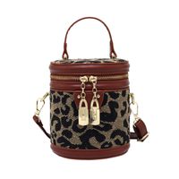 Karierte Zylindrische Kleine Tasche Herbst Und Winter Einfaches Temperament Einfache One-shoulder-messenger-bucket-tasche sku image 3