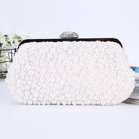 Pearl Dinner Bag Classic Handmade Bead Embroidered Clutch Large Capacity Banquet Bag sku image 2