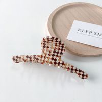 New Korean Style Retro Hollow Hair Clip Medium Acetate Plaid Hair Accessories Girl Hair Clip main image 6