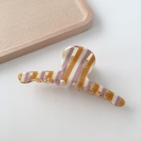 New Korean Style Retro Hollow Hair Clip Medium Acetate Plaid Hair Accessories Girl Hair Clip sku image 4