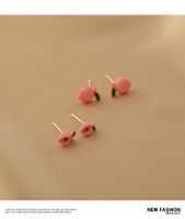 Korean Flower Traces Peach Blossom Peach 2021 New Trendy Simple Combination Earrings main image 4