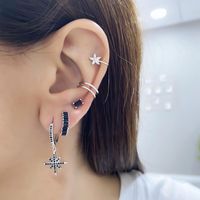 Europe And America Cross Border Sterling Silver Needle Multi-color Zircon Stud Earrings Women's Simple Small Square Fashion All-match Silver Ear Studs main image 6