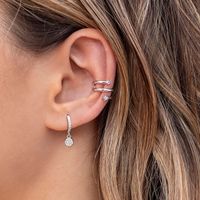 European And American Entry Lux New Sterling Silver Needle Circle Shape Rhinestone Earrings Female Personality All-match Fashion Ear Ring Ear Clips Earrings main image 3