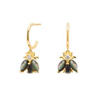 S925 Silver Needle European And American Inlaid Zircon Bee Style Earrings main image 4