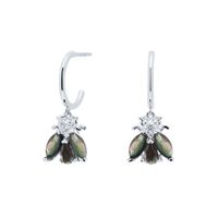 S925 Silver Needle European And American Inlaid Zircon Bee Style Earrings main image 6