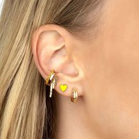 Multicolor Epoxy Heart-shaped Earrings Simple Compact Wild Earrings main image 3