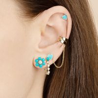 Multicolor Epoxy Heart-shaped Earrings Simple Compact Wild Earrings main image 4