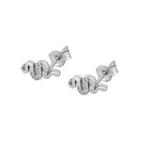 Sterling Silver Needle Europe And America Cross Border Ins Snake-shaped Diamond-embedded Small Animal Mix And Match Simple Stud Earrings Women's Fashion Trend main image 6