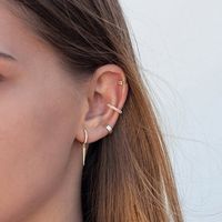 European And American Punk Style Geometric Diamond-studded Copper Ear Buckle main image 3