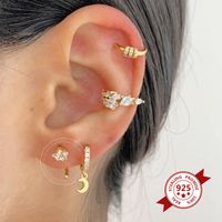 Inlaid Colorful Zircon Earrings Classic Geometric Ear Buckle Personality Wild Earrings main image 5