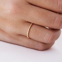 Foreign Trade French Minority Ins Index Finger Ring Bone Joint Simple Ring 18k Gold Copper Ring Dot Beads Little Finger Ring Couple's Ring main image 4