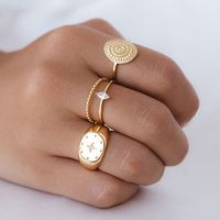 Foreign Trade French Minority Ins Index Finger Ring Bone Joint Simple Ring 18k Gold Copper Ring Dot Beads Little Finger Ring Couple's Ring main image 5
