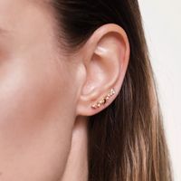 European And American Trend Fashion Small Fresh Water Drop Female Earrings Geometric Multicolor Zircon Ear Clip main image 3