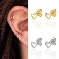 Cute Heart-shaped Small Stud Earrings Hollow Love Temperament Earrings Ear Buckle Ear Jewelry main image 5