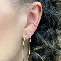 Creative Drop-shaped Zircon Earrings Fashion Simple Geometric Wild Ear Hoop Earrings main image 4