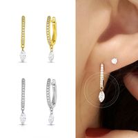 Creative Drop-shaped Zircon Earrings Fashion Simple Geometric Wild Ear Hoop Earrings main image 5