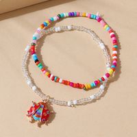 Korean Version Of Cute Creative Painting Oil Beetle Anklet Set Wholesale main image 2