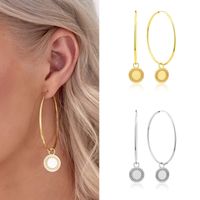 European And American Style Sterling Silver Needle Women's Fashion Circle Gold Silver Large Earrings Round Earrings Female Fashion Ornament main image 5