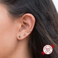 Simple Style Geometric Copper Plating Zircon Ear Studs 1 Pair main image 3