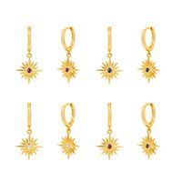 S925 Silver Needle Minimalist Eight-pointed Star Female Earrings main image 1