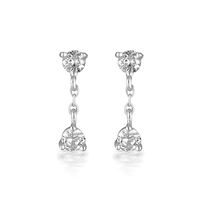 European And American Sterling Silver Needle French Ins Temperament Lady Ear Studs Simple Versatile Personality Tassel Round Zircon Earrings main image 6