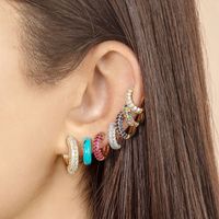 S925 Silver Needle Diamond Earrings Geometric Circle Earringspersonality Trend Niche Earrings main image 1