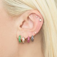 S925 Silver Needle Diamond Earrings Geometric Circle Earringspersonality Trend Niche Earrings main image 4