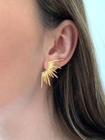 S925 Silver Needle Plated 18k Gold Simple Small Sun Earrings Personality Fashion Geometric Earrings main image 1