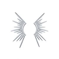 S925 Silver Needle Plated 18k Gold Simple Small Sun Earrings Personality Fashion Geometric Earrings main image 6
