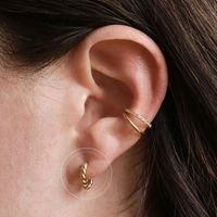 Korean Version Minimalist Twisted Twist Copper Gold-plated Earrings main image 4