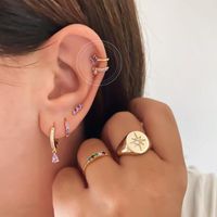 Single Double Layer 18k Copper Ear Clip Without Pierced Female Korean Simple Ear Bone Clip Fashion Earrings main image 4