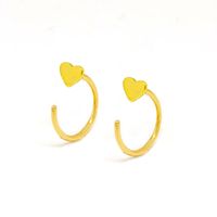 Fashion Heart-shaped White Fungus Hook Semicircular Copper Earrings main image 1