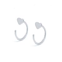 Fashion Heart-shaped White Fungus Hook Semicircular Copper Earrings main image 6